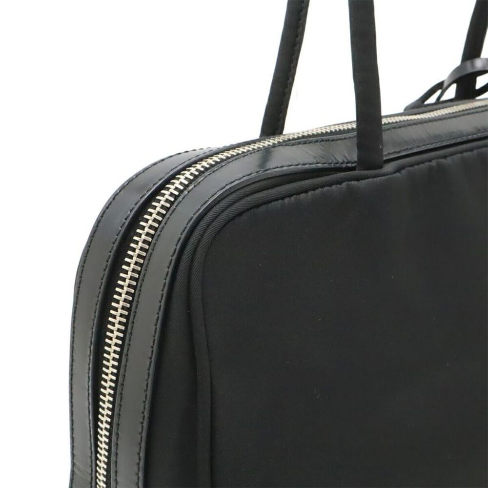 Prada Nylon Leather Triangle Logo Tote Bag - Picture 7 of 8